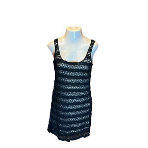 FRENCHI Sexy Black Lace w/ Cream Lined Dress Size L